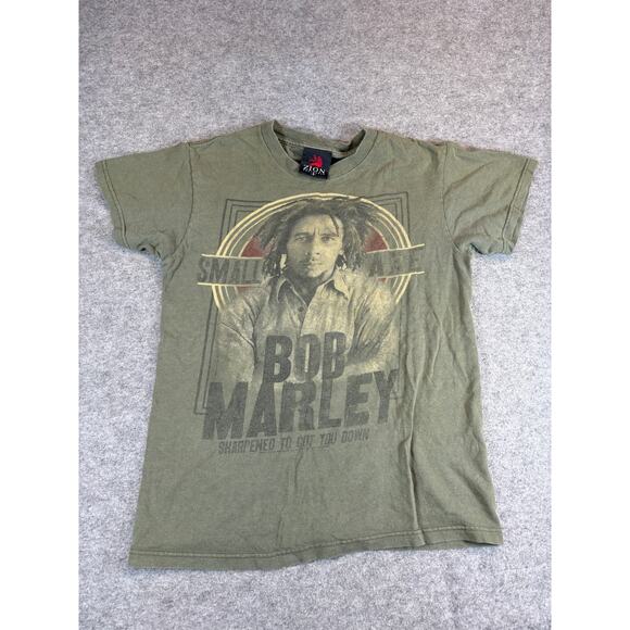 Vintage 90s Y2K Bob Marley Sharpened To Cut You Down Tour Shirt Mens Small Green - Picture 1 of 6